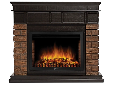Портал Firelight Bricks Wood 25 камень темный, шпон венге